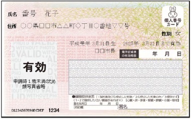顔写真省略のマイナンバーカードの画像