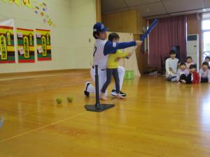 ボールの打ち方を教えてもらった写真